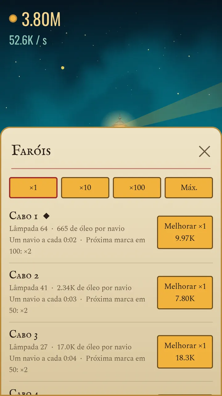 USE ÓLEO NAS LÂMPADAS MAIS NAVIOS, MAIS ÓLEO