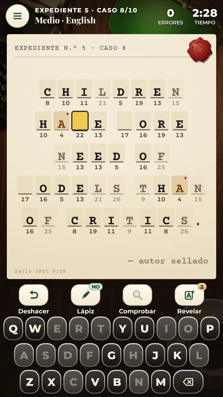 ¿ATASCADO? REVELA UNA LETRA TRES GRATIS EN CADA CASO