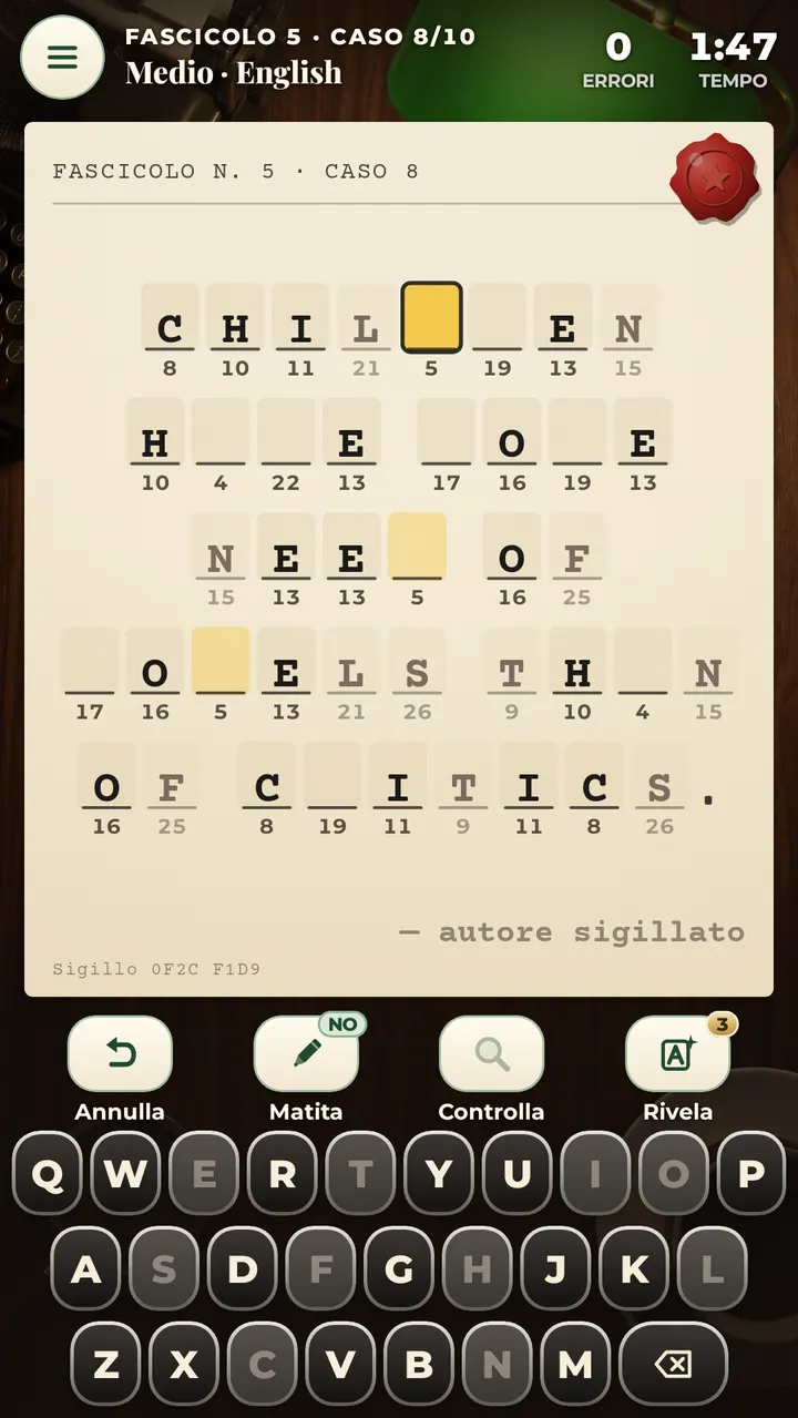 UN CRITTOGRAMMA CLASSICO DECIFRA FRASI CELEBRI