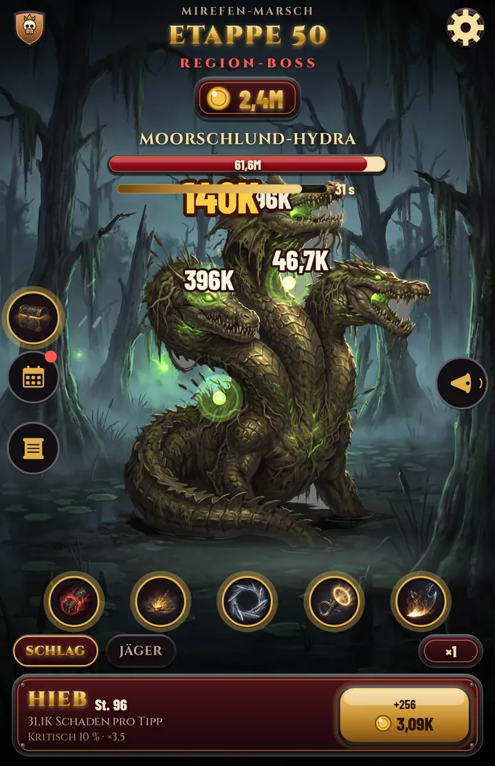 TIPPE UND TRIFF RIESIGE MONSTER