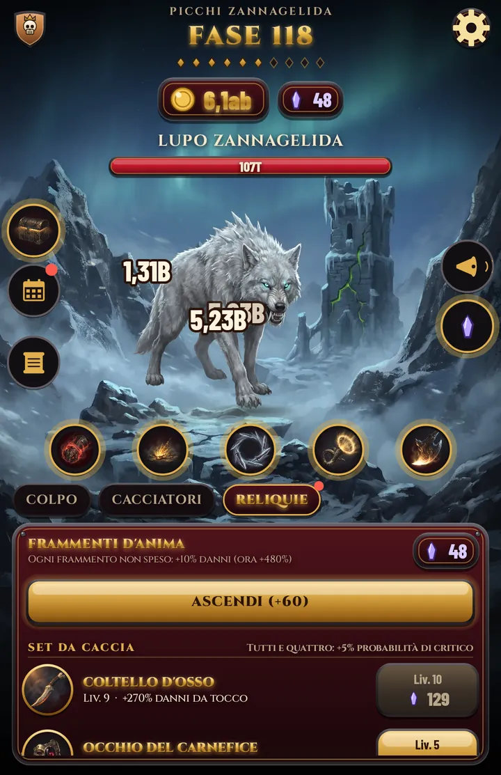 ASCENDI E COLLEZIONA ANTICHE RELIQUIE