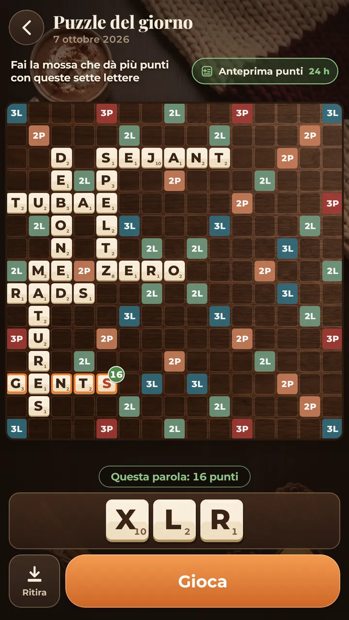 IL PUZZLE DEL GIORNO STESSE LETTERE PER TUTTI