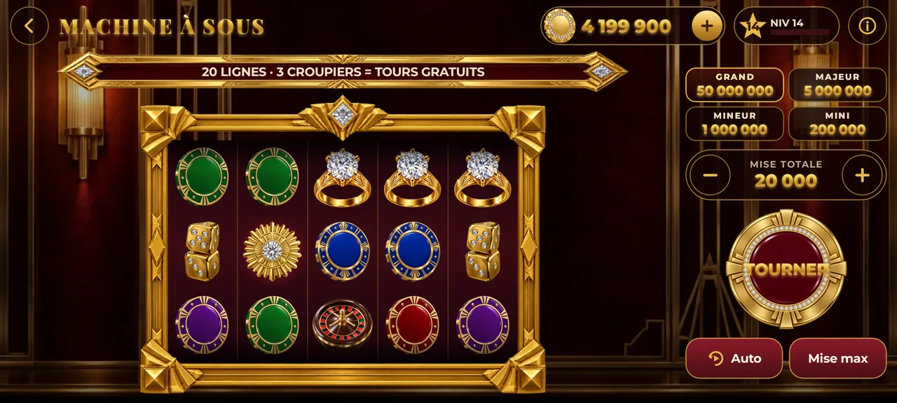 FAITES TOURNER VISEZ QUATRE JACKPOTS