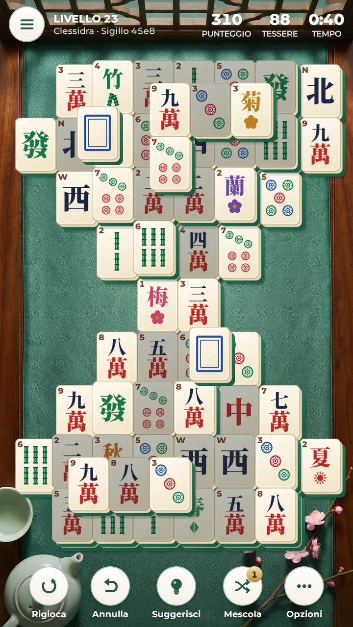 MAHJONG SOLITARIO ABBINA COPPIE, FAI COMBO