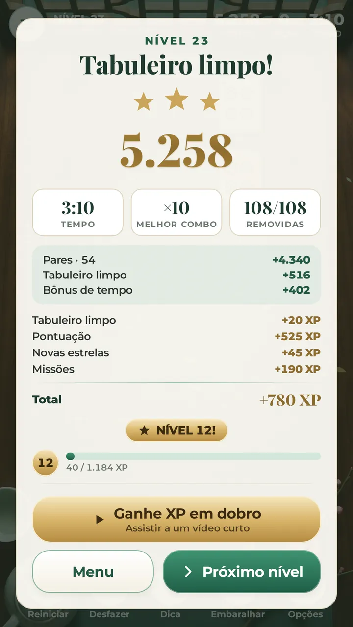 LIMPE O TABULEIRO GANHE AS TRÊS ESTRELAS