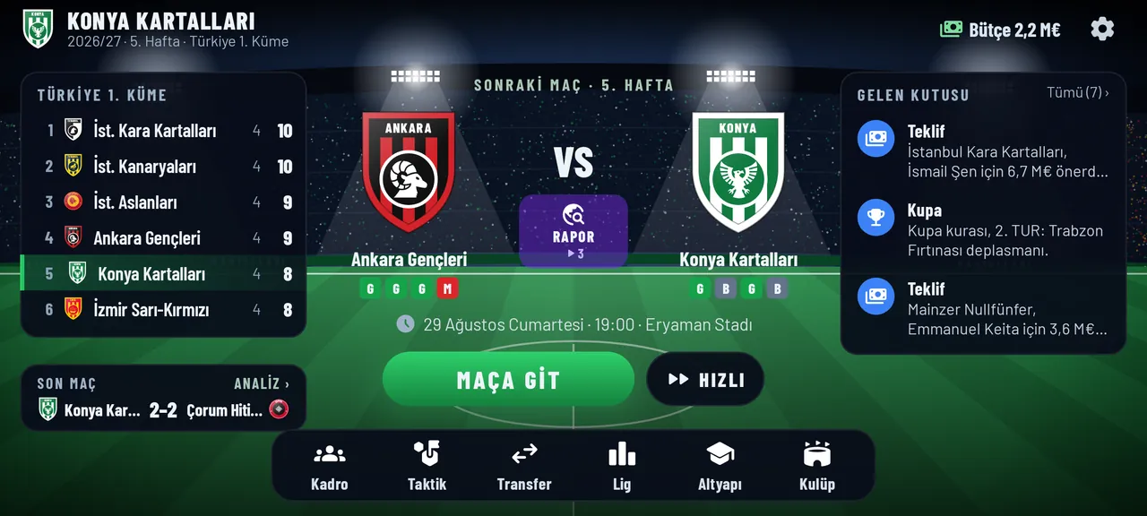 PARA VER KAZAN YOK. SADECE FUTBOL.