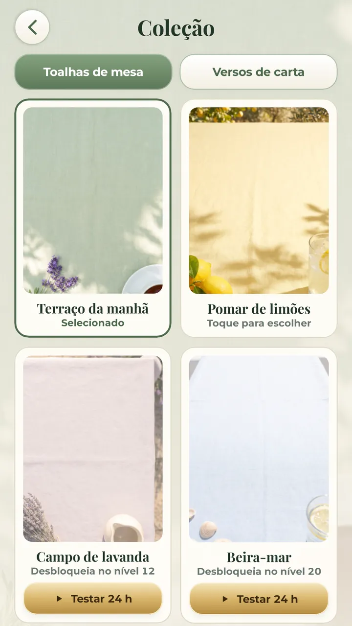 COLECIONE TODOS TOALHAS E VERSOS DE CARTA