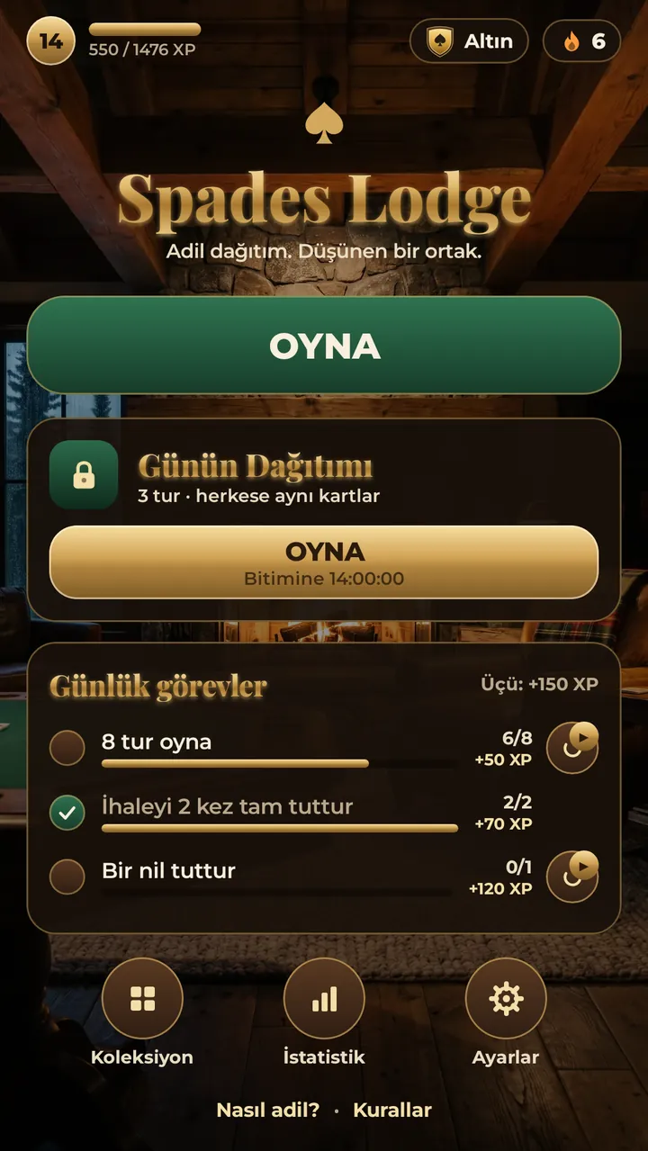 GÜNÜN DAĞITIMI HERKESE AYNI KARTLAR