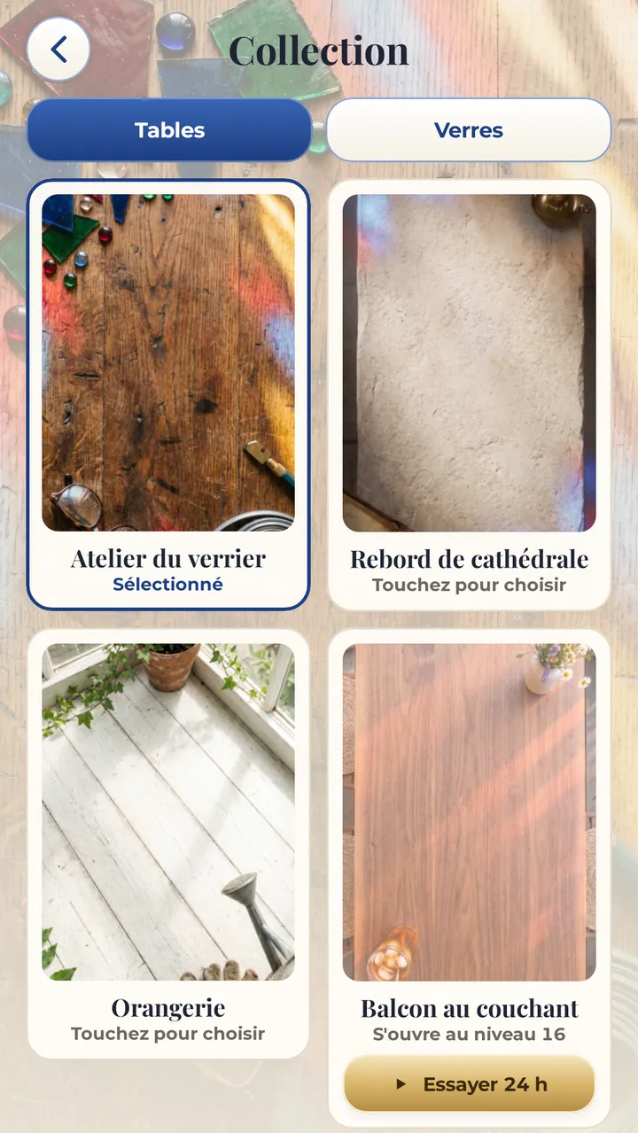 À VOTRE GOÛT TABLES ET VERRES