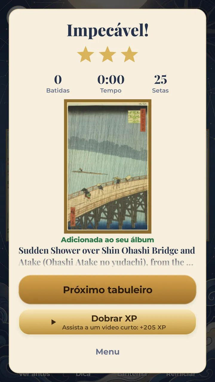 LIMPE O TABULEIRO REVELE UMA GRAVURA JAPONESA
